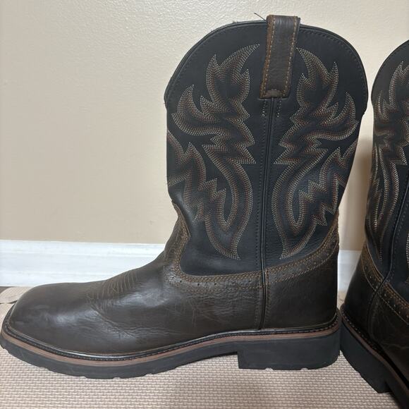 Wolverine Mens Rancher Wellington Work Boot Brown Black Leather Waterproof Sz 14 - Picture 9 of 14